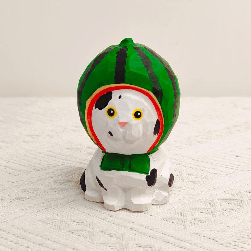 

Modern Art Wooden Cat Sculpture Diy Gift For Celebrations And Wall Decor зелёный