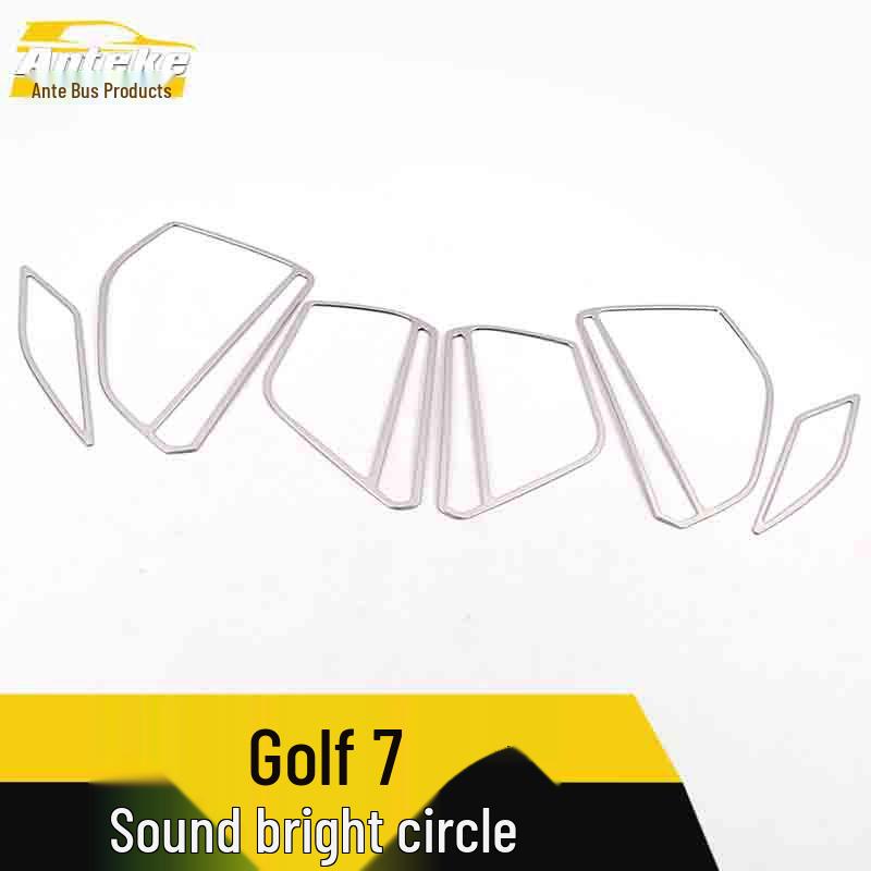 Golf 7 Audio Speaker Bright Ring Stainless Steel Door Cover Decoration Stickers