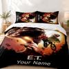 E.T Custom Name 3pc Set Perfect for Bedroom Use Comfortable Bedding Set Includes a Duvet Cover and Two Pillowcases Ideal Birthday or Christmas Gift