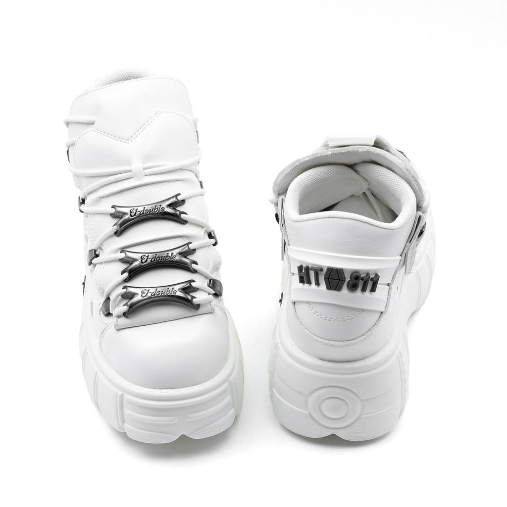 Women Gothic Punk Boots Heavy Metal Platform Shoes Dark Motorcycle Boots