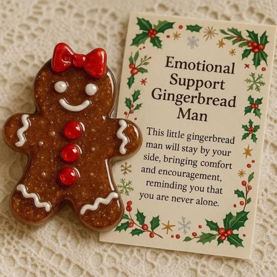 Christmas Gingerbread Doll Ornament Set Legend of Emotional Support Gingerbread Man Figurine Craft Holiday Decoration