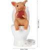 Cabilock Mini Resin Cute Pig Figurines Texting On Toilet Statue, Miniature Piggy Sculpture, Garden Farm Statue Collectible Lawn Ornament Desktop
