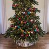 Gingerbread House Christmas Tree Collar Tree Skirt, LED Christmas Light Up Tree Skirt