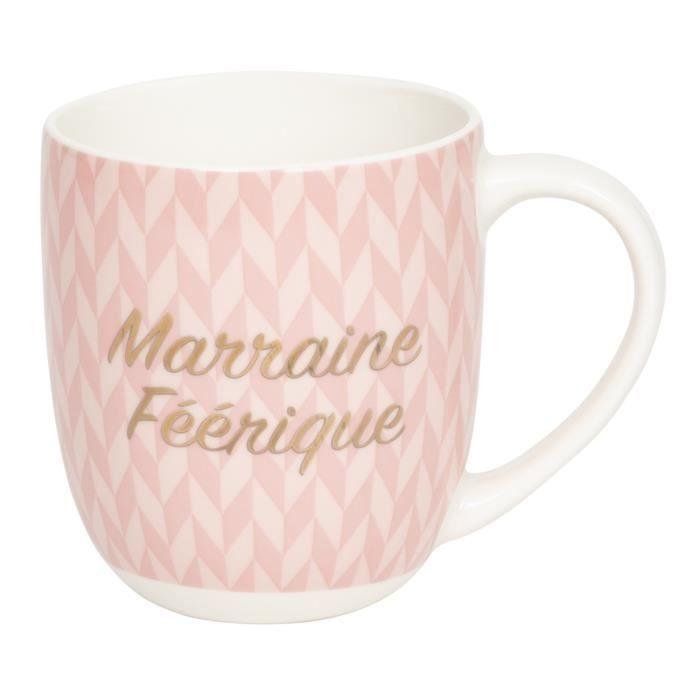 Mug - Draeger Paris - Marraine Féérique - Céramique - 320 mL - Rose