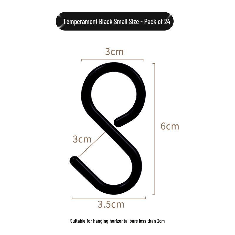 S-Shaped Anti-Scratch Hook for Kitchen/Bathroom Door - Multi-use for Keys, Wardrobe, Large S-Hook