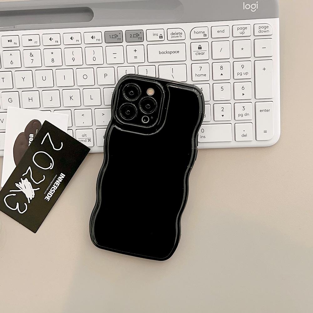 Applicable to iPhone11 Apple mobile phone case 11promax solid color air cushion 11 silicone 11 simple 11 wavy edge 11