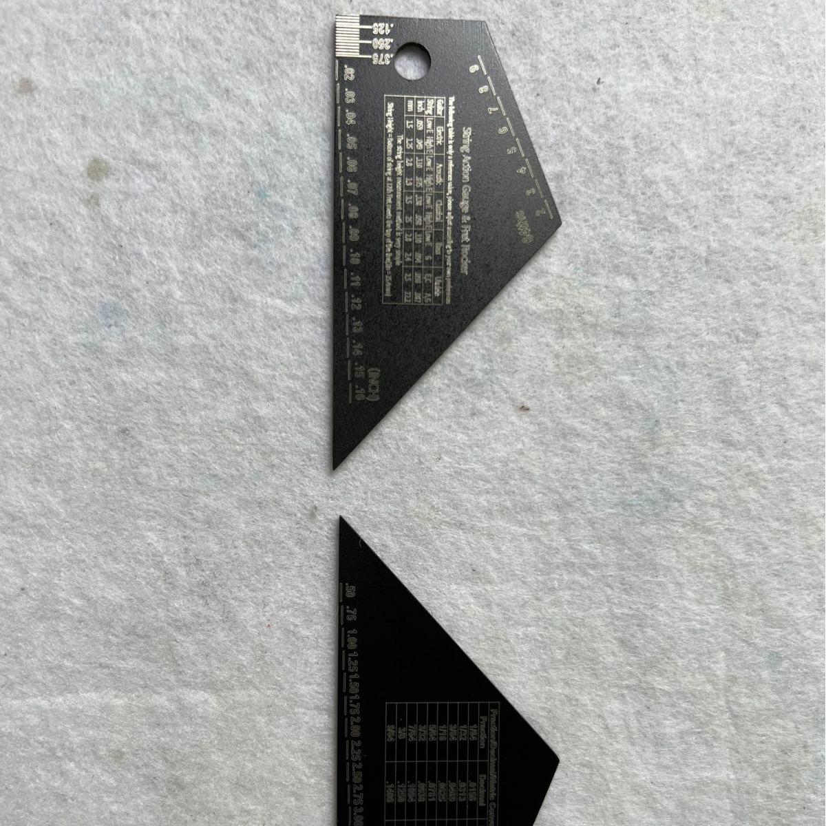 

Stainless Steel Fingerboard Fret Height Ruler for Leveling & DIY. Black 1-Hole Triangle Ruler (New Model)