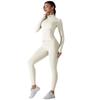 New Stand Up Collar Zipper Jacket Yoga Suit, High Waist And Hip Lifting Tight Pants, Nude Running And Fitness Set, Two-Piece Set For Women