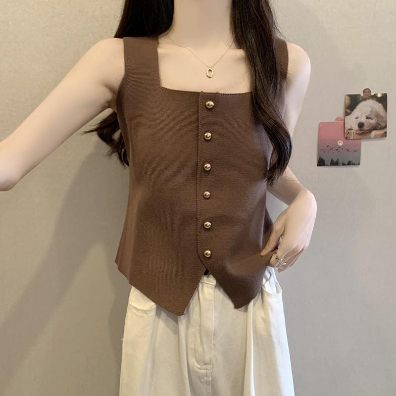 Plus Size Ice Silk Square Neck Korean Style Camisole M