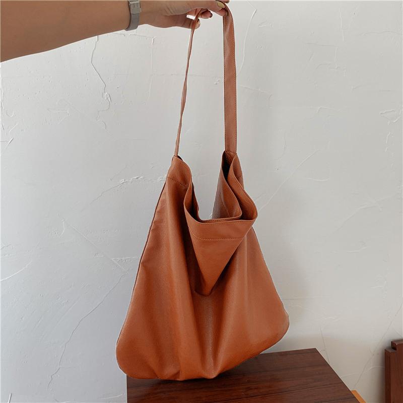 

Vintage Soft PU Leather Ladies Shoulder Bag Commuter Large Handbag Women s Versatile Tote Underarm Bag 38cm*2cm*40cm коричневый