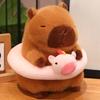 22cm Creative Cosplay Capybara Plush Doll Chick Unicorn Rabbit Animal Swimming Ring Capybara Plush Toy Home Decor Gift For Kids