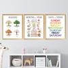 Pädagogisches Leinwandbild, Farben, Alphabet, Zahlen, Jahreszeiten, Monate, Tage, Poster, Kinderzimmer, Wanddekoration, Bild für Babyzimmer