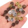 100pcs 8mm Alloy Hollow Out Flower Bead Caps Metal Spacer Beads Flower Tray For Jewelry Making DIY Necklace Bracelet Accessories