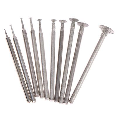 10 piezas de cabezal de pulido de diamante para tallado de jade, herramientas de grabado y pulido de 2,35 mm