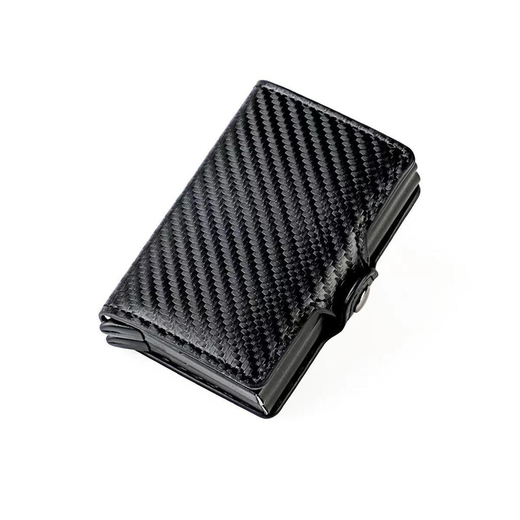 European & American Anti-Demagnetization Fashion Card Holder with Dual Aluminum Boxes, Automatic Pop-Up, Large Capacity & Multi-Card Slots