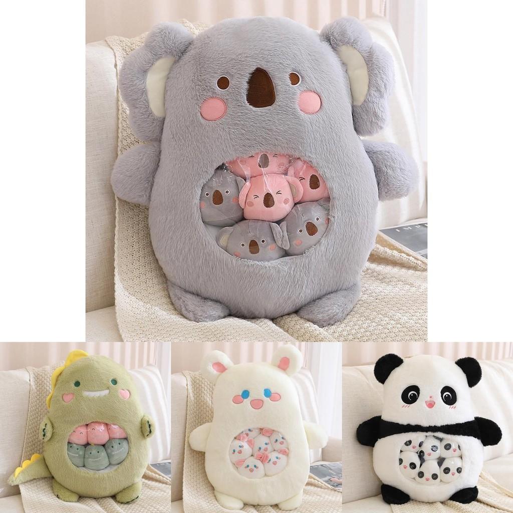 Panda Plush Animal Collection Bag Dinosaurs Doll Rabbits Toy Koala Gift Birthday