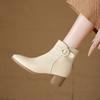 Fashion AIYUQI Women's Ankle Boots 2025 New Fashiona High-heel Women Short Boots Large Size Round-Toed Female Dress Boots