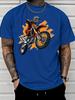 Unisex Crew Neck Tee Cool Motocross Rider Jump Bike Print Short Sleeve Oversized Male Daily Casual Soft Breathable Basic Wear Top