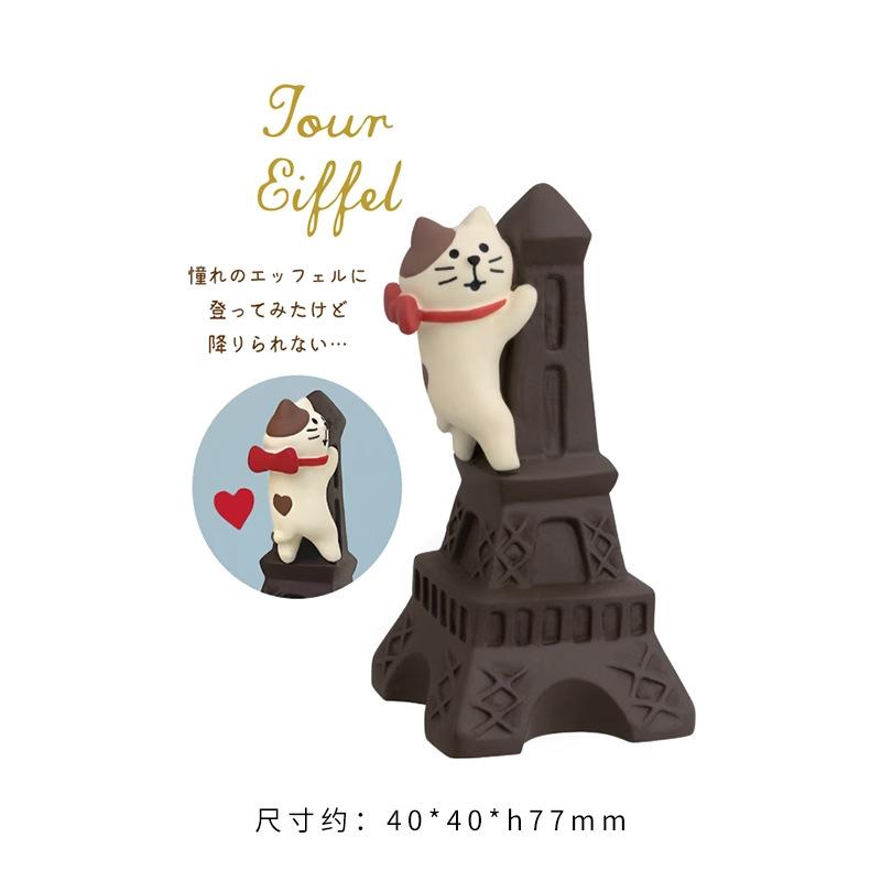 1pc Cat Scene Ornaments Valentine's Day Gifts Chocolate Food and Entertainment INS Strawberry Bread Decoration Resin Ornaments
