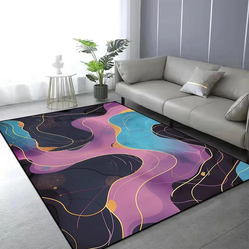 Nordic Abstract Style Carpet Living Room Bedside Floor Mat Non Slip Balcony Corridor Doormat Coffee Table Decor Accessories Rug