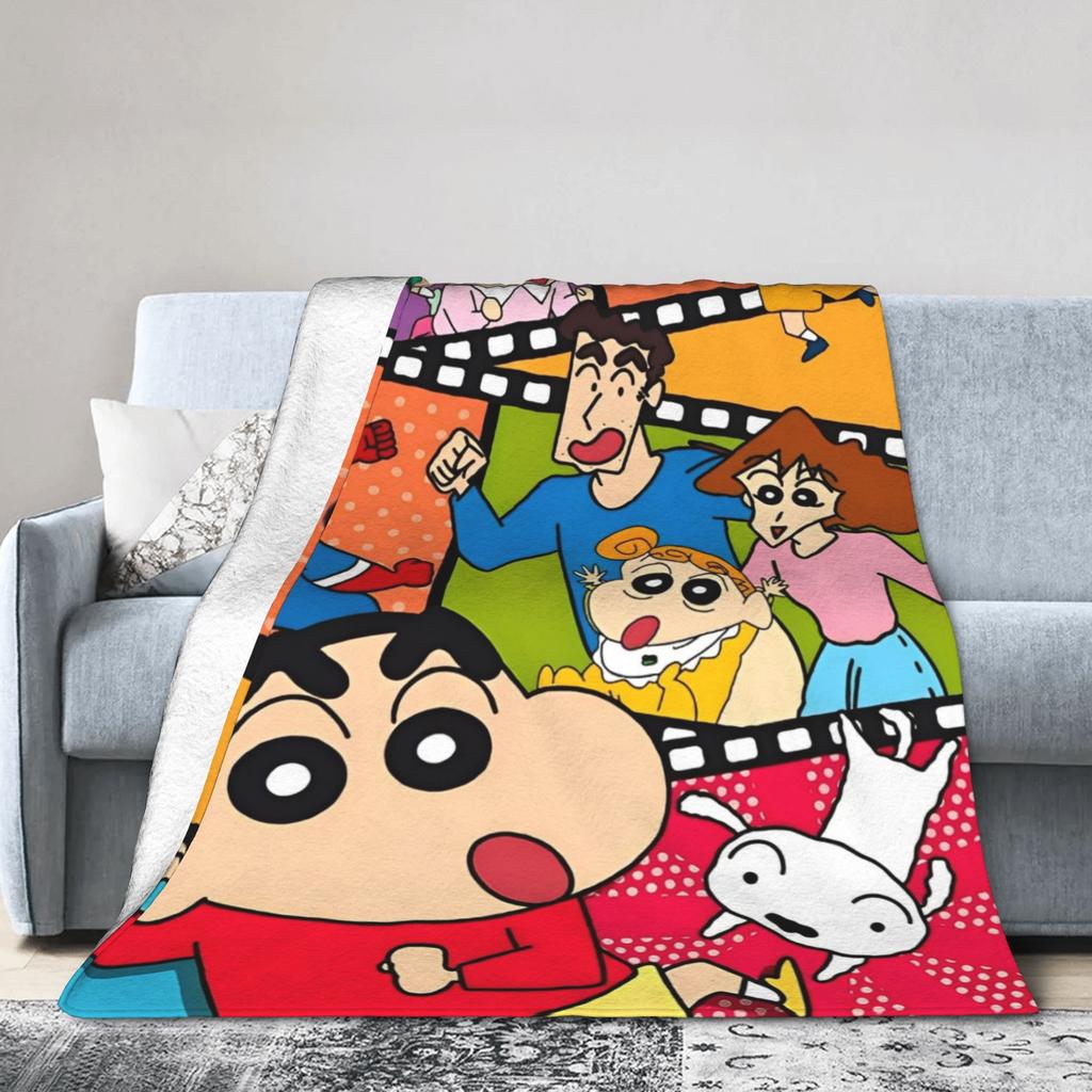 Crayon Shin chan Cartoon Decke Flanell Frühling Herbst Multifunktion Super Weich Überwurfdecken für Sofa Auto Bettwäsche Überwürfe