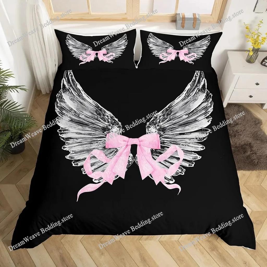 3D Print Angel Wings Bedding Set Boys Girls Twin Queen King Size Duvet Cover Pillowcase Bed Boys Adult Home Textileextile