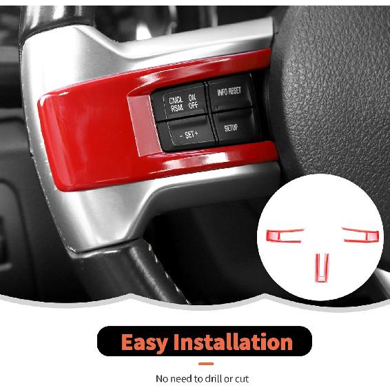Red Steering Wheel Trim  Decoration Interior for Ford Mustang 09-13 Accessories