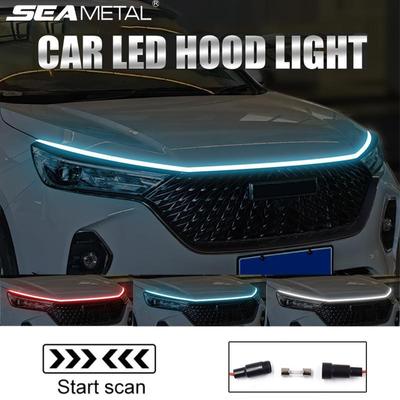 Fita de Luz LED para Capô de Carro Luz Decorativa Cortável para Atualização de Farol Dianteiro Automotivo Luzes Diurnas para Carro