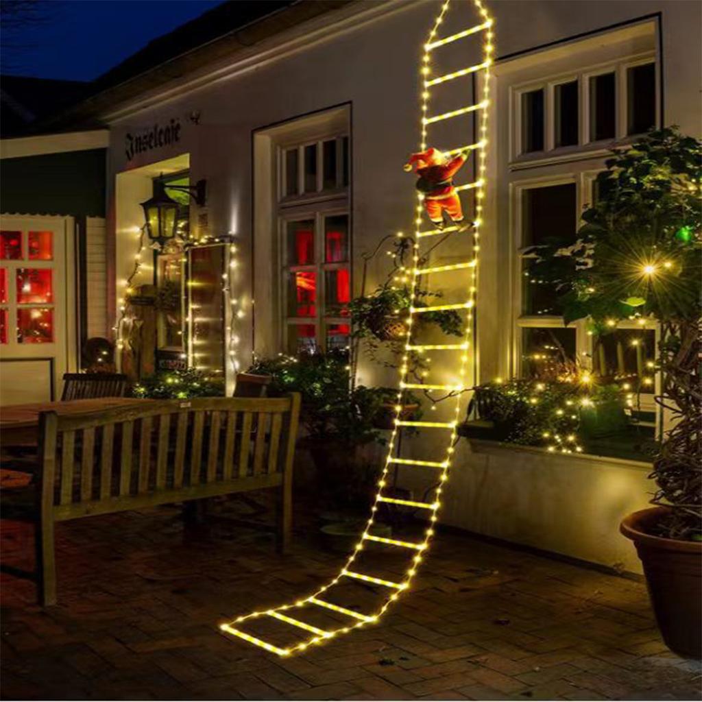 LED Ladder Light Strip Climbing Santa Claus with 8 Modes USB Christmas Decoration for Home Window And Christmas Tree