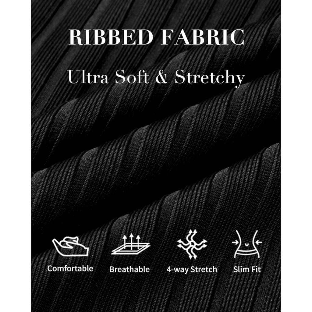 CHARMLEAKS Maternity Swimsuit Ribbed One Piece Ruffle Sleeve Bathing Suit Ruched Cut-Out Tie Knot Pregnancy Swimwear