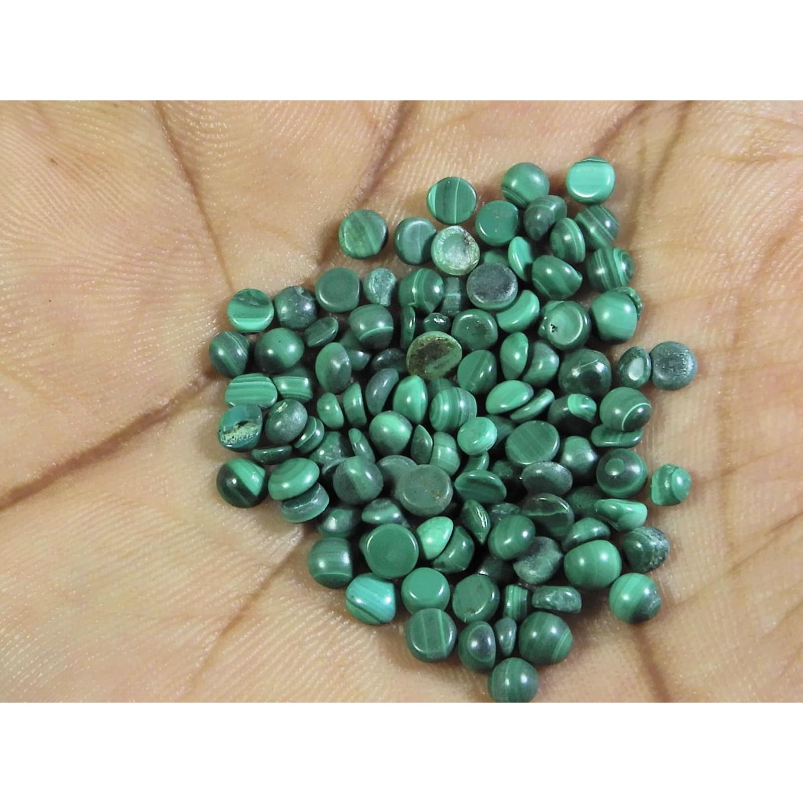 

3 мм Натуральный Зеленый Малахит Круглый Кабошон Свободный Драгоценный Камень 114 шт. Лот 25 карат. A-578