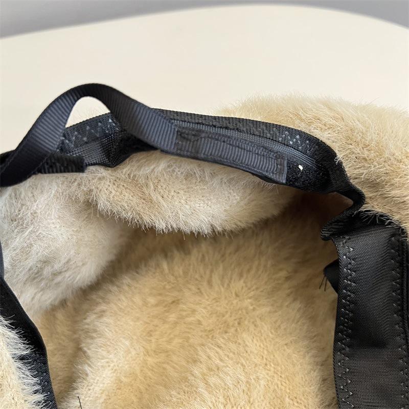 Imitation Mink Leather Brim Newsboy Hat Women's Autumn and Winter New Literary and Retro Fashion Duck Tongue Painter Hat