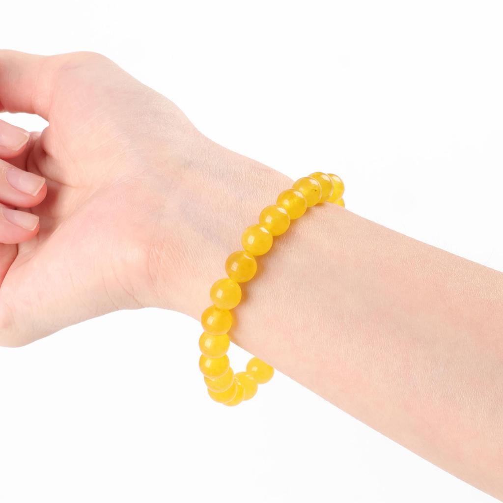 Trendy Natural Stone Bracelet for Girls - Smooth 6-10mm Round Beads