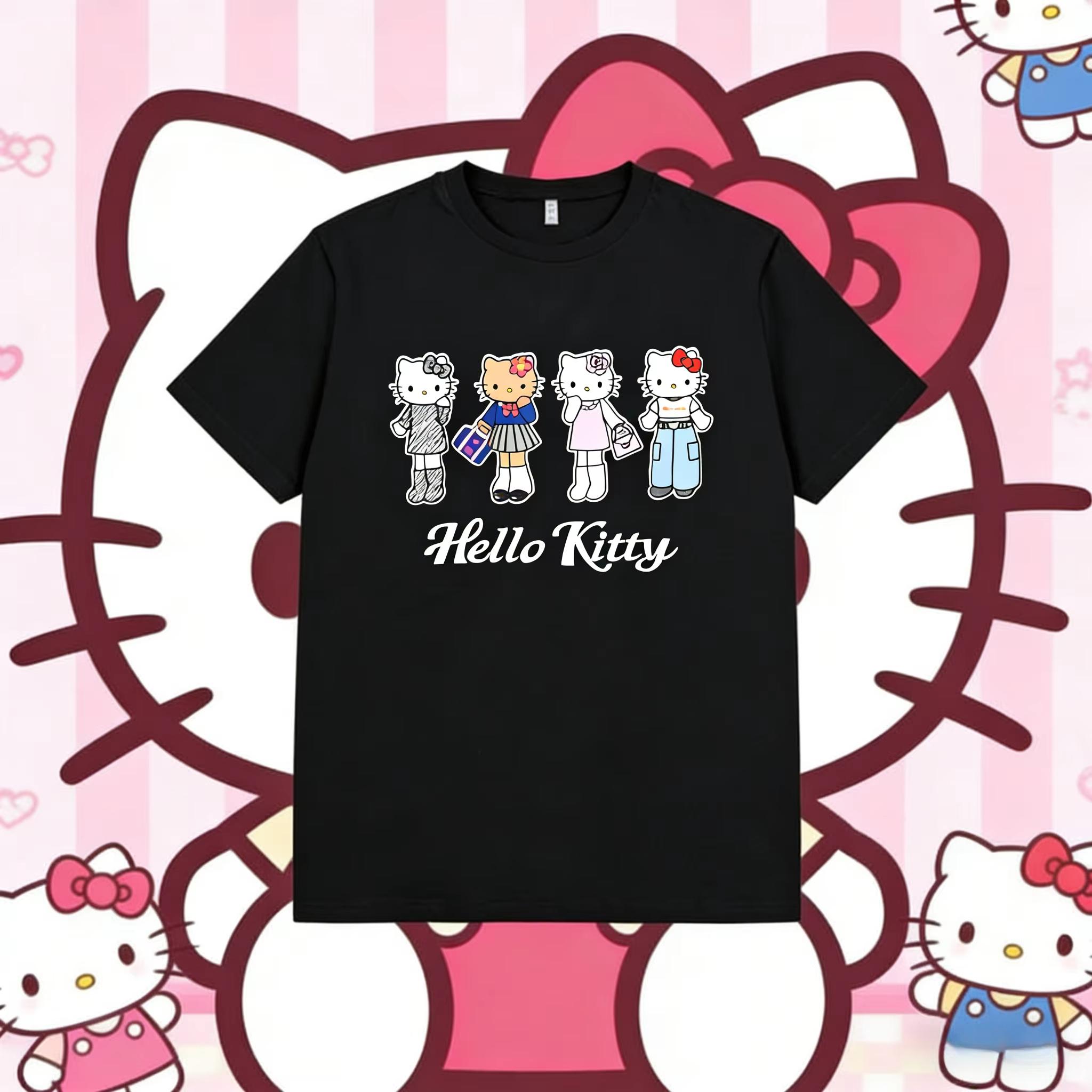 

2026 Hello Kitty Summer Ever Wear A Printing Supersized Loose Wind Womens summer loose and fashionable style S