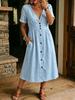 1116 European, American spring and summer new women's clothing casual loose fashion short sleeves, women's casual loose anti-hemp