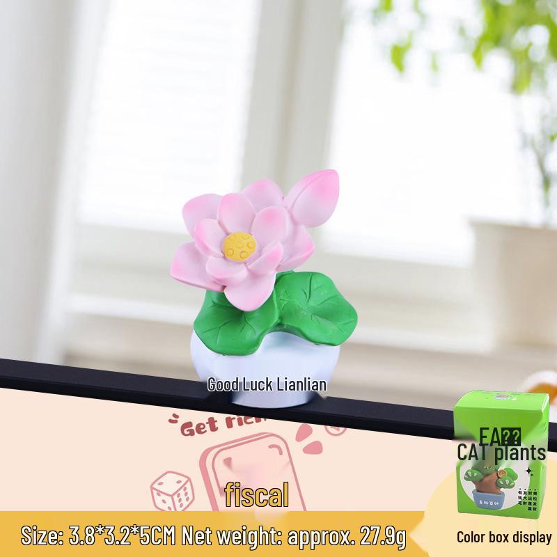 Lucky Money Tree Car Console Decoration - Cute Interior Accessory with Monitor.