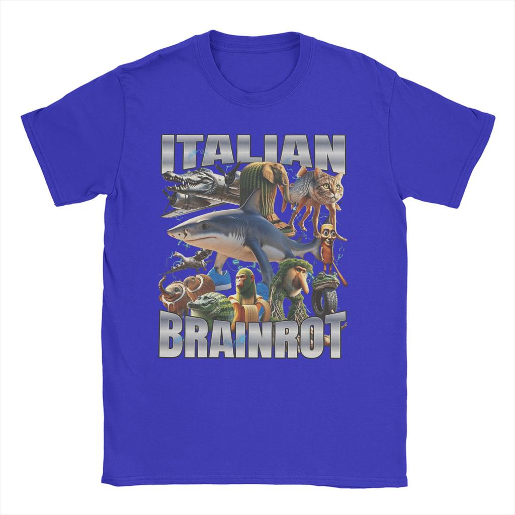 Bombardiro Crocodilo Cotton TShirt For Men Summer Italian Brain Tralalero Tralala Funny T Shirts O Neck Harajuku Tee Shirt