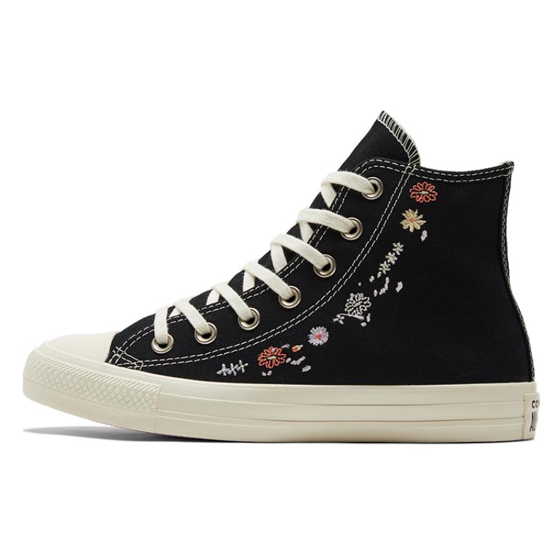 Converse Chuck Taylor All Star Floral Embroidered High Top Espadrilles Women's Black