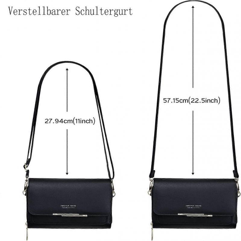 Borsa a tracolla da donna, custodia per cellulare, porta carte, portafoglio, borsa a mano