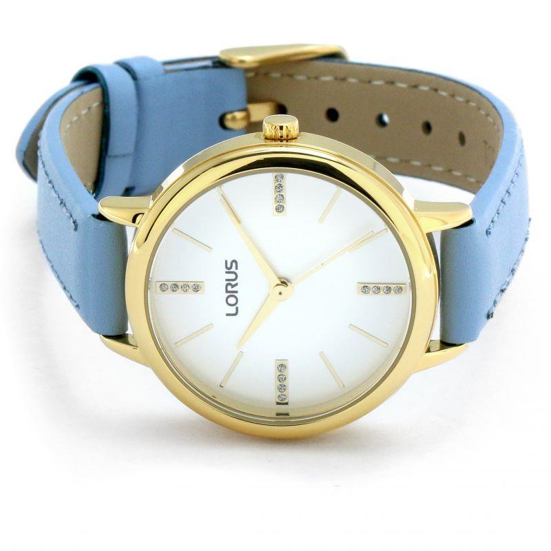 Lorus RG214QX8 Women's Watch Blue Leather Strap White Dial