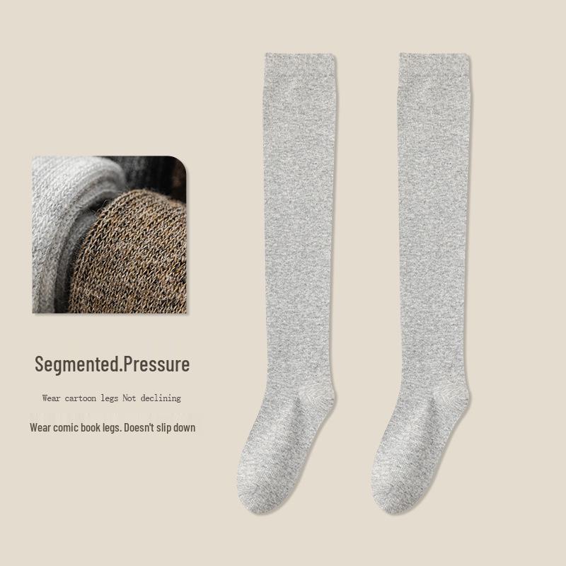 

Женские нескользящие высокие носки выше колена с удлиненными теплыми наколенниками для осени и зимы Calf Length