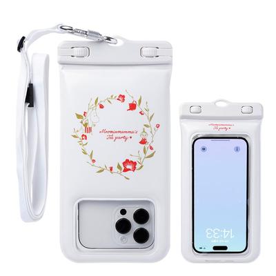 DIVAID Moomin Wasserdichte Hülle mit Schultergurt mit iPhone und Android Wide-Size (Muminmama/Teeparty) [Kompatible Smartphones, Schwebend,