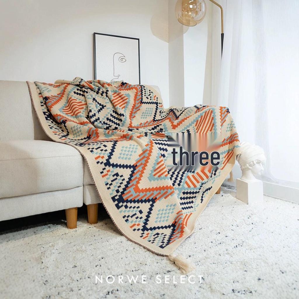 Bohemian Knitted Blanket Sofa Throw - Air Conditioning Bed Cover & Woven Leg Cover