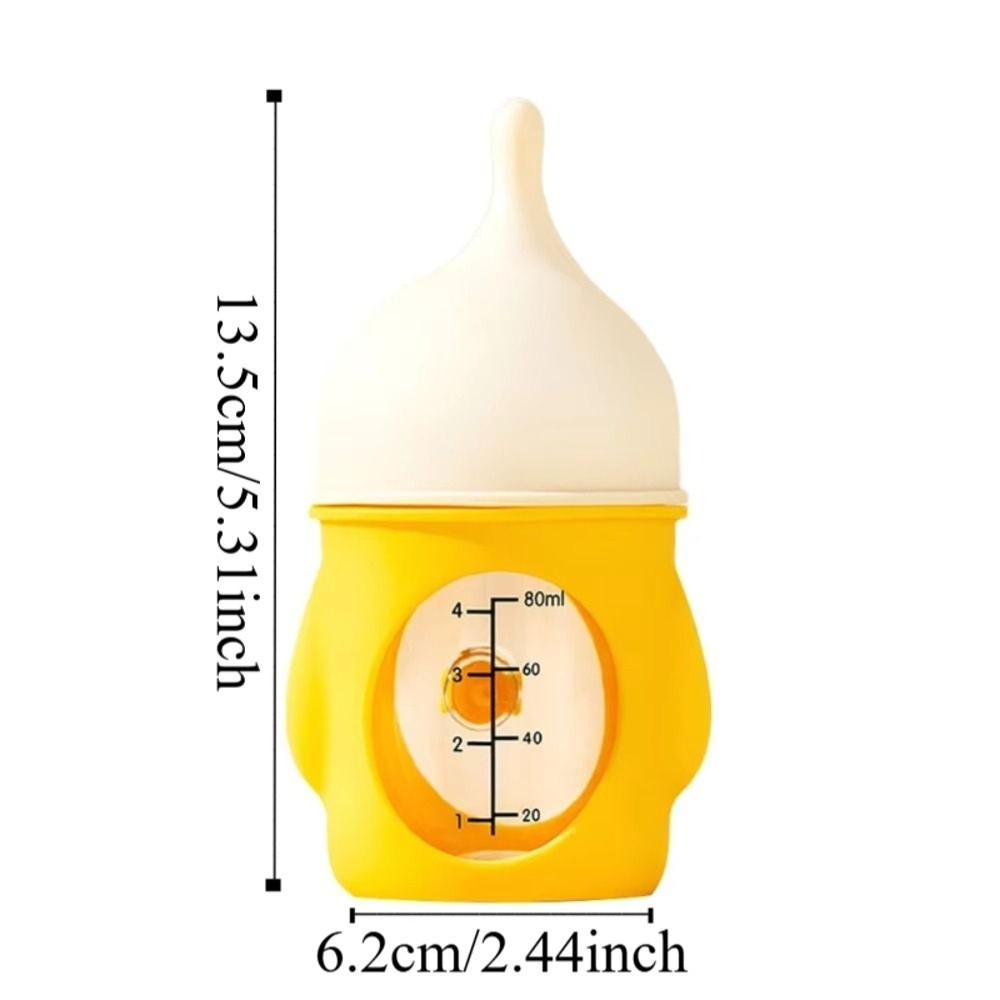 80ML Kitten Nipple Bottle Anti Choking Bite Resistance Puppy Milk Feeder Silicone with Scale Puppy Nursing Feeder for Feeding