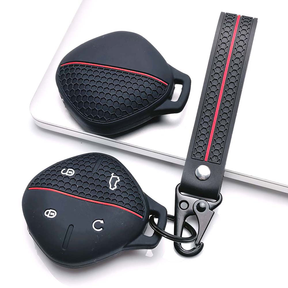 Key Fob Cover for Chery Omoda C5 E5 Jaecoo J7 Tiggo with Keychain Soft Silicone Protective Case Anti-Scratch Guard Shockproof Protection