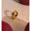 Eetit Fashion Stainless Steel Rollable Beads Golden Ring for Women 18K PVD Plated Texture Personalized Finger Jewelry New