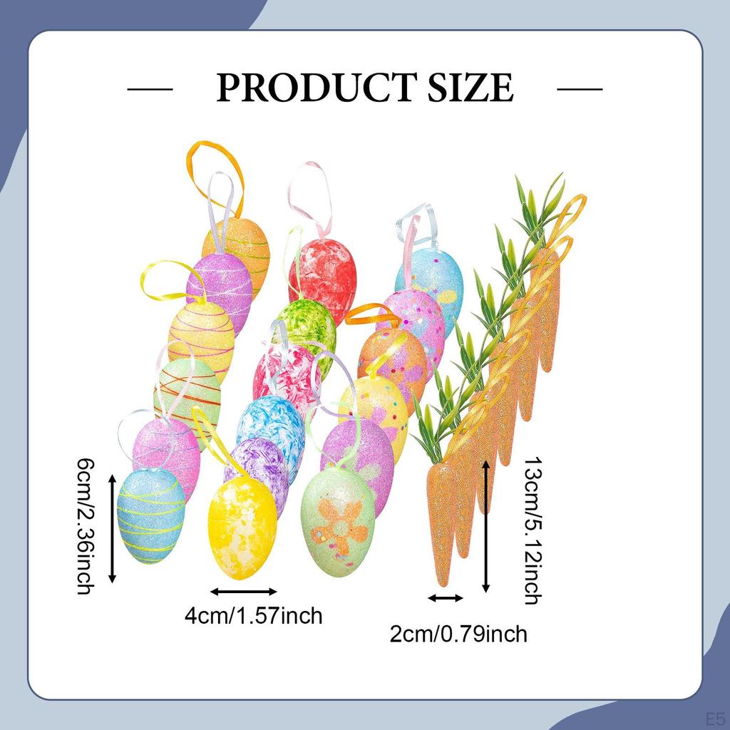 Easter Hanging Ornaments Colorful Foam with Ribbon Loop Pendants Home Decor for Wall Festival Window