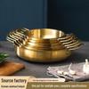 Thickened 0.8mm Stainless Steel Seafood & Hot Pot Pan Golden Flat Shallow Dual-Handle Skillet Durable Multi-Purpose Cooking Plate