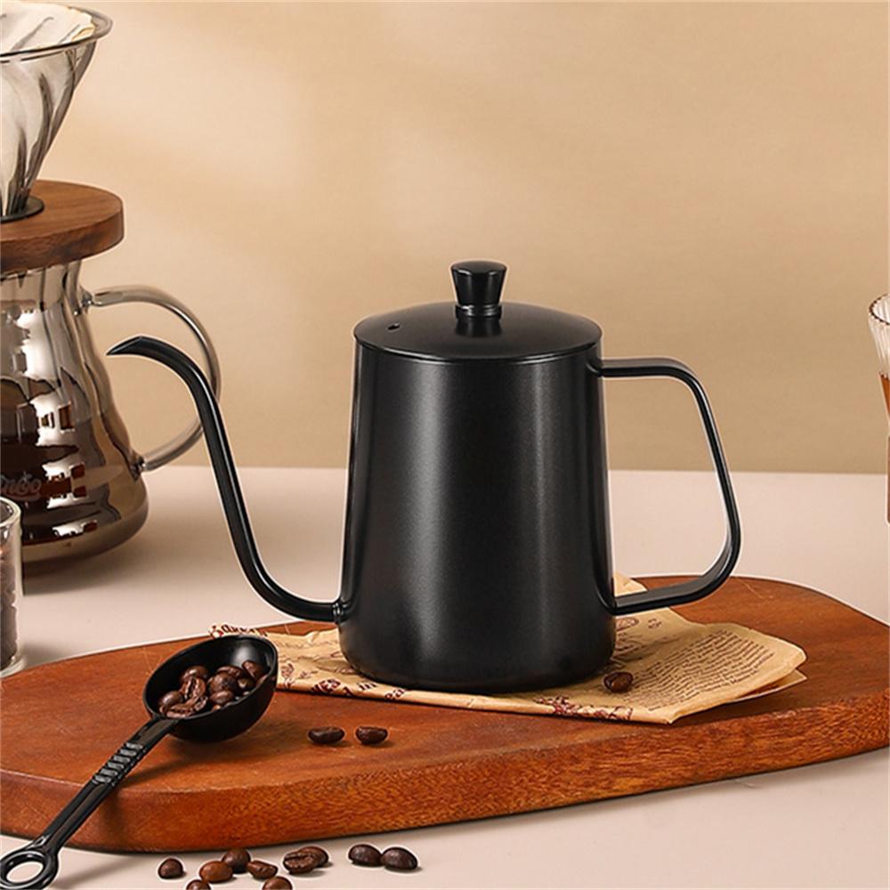 1pc Stainless steel coffee pot with narrow mouth; home pour-over coffee pot with narrow mouth and long spout; coffee mug