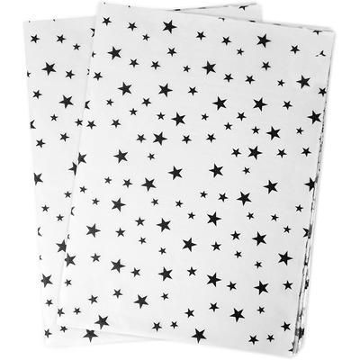 60 Sheets White with Black Star Tissue Paper, White and Black Tissue Paper for Gift Bags, Star Gift Wrapping Tissue for Christmas Wedding Birthday